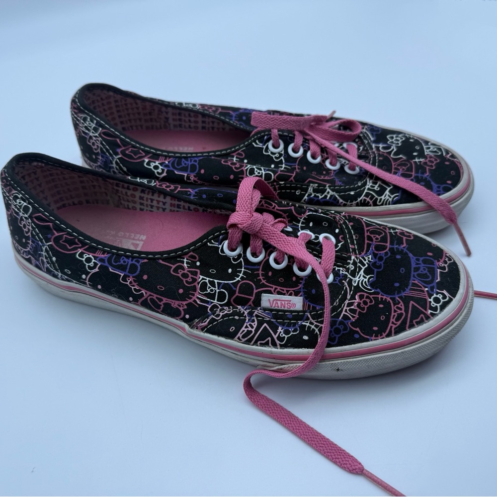 Vans x Hello Kitty Black and Pink Floral Low-Top Sneakers